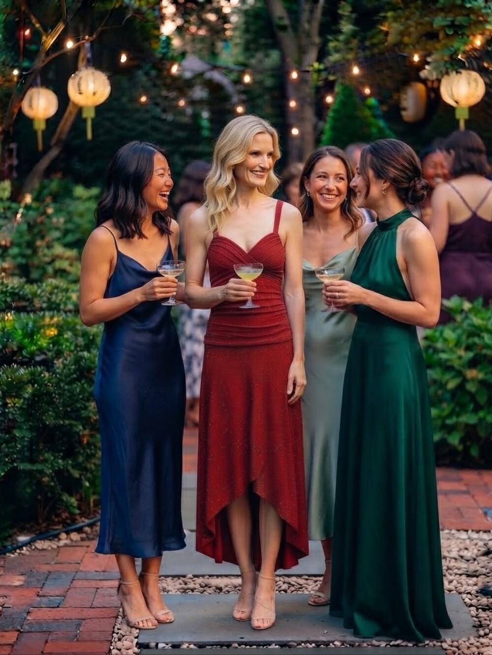 Lipsy Red Sparkle High-Low Dress